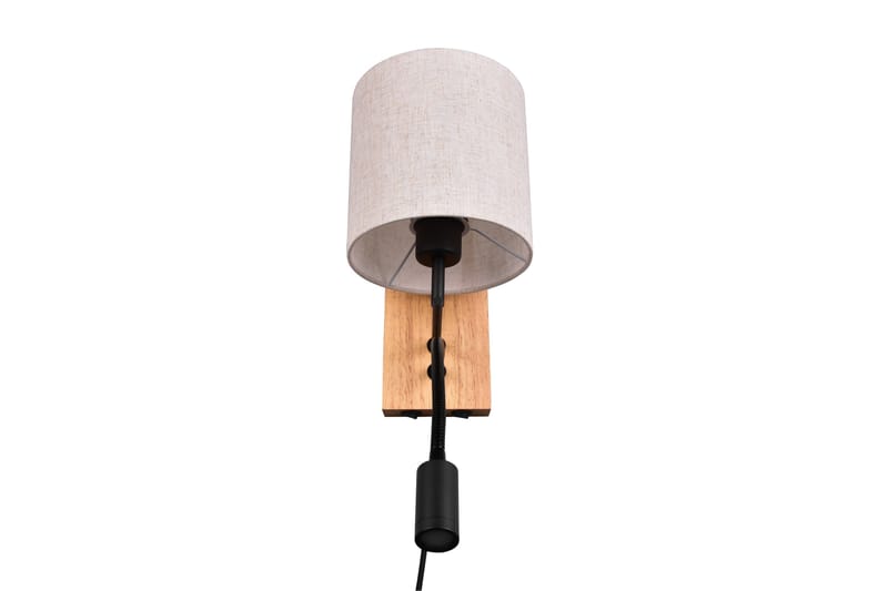 Nilam Vägglampa med läslampa 18 cm LED + E27 trä - Trä/Beige - Products - Belysning - Lampor & belysning inomhus - Sovrumslampa - Sänglampa - Sänglampa vägg