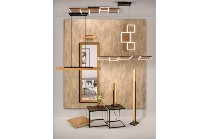 Harper LED Plafond 115 cm mattsvart/ trä - Trä - Products - Belysning - Lampor & belysning inomhus - Taklampa & takbelysning - Kökslampa & taklampa kök