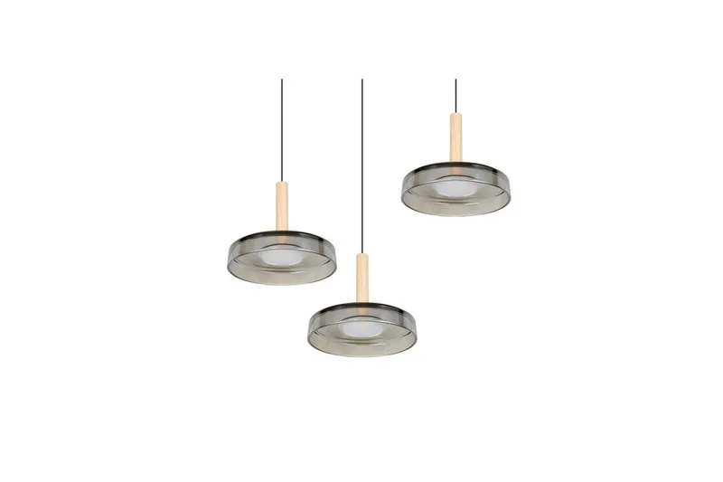 Pendel TRIO Celeste 3-del, Mattsvart/kromad/trä - 3-del, Mattsvart/kromad/trä - Products - Belysning - Lampor & belysning inomhus - Taklampa & takbelysning - Kökslampa & taklampa kök
