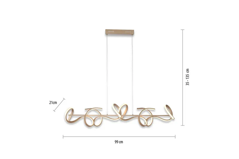 Taklampa Curls - 21x135x99 cm - Products - Belysning - Lampor & belysning inomhus - Taklampa & takbelysning - Pendellampa & hänglampa