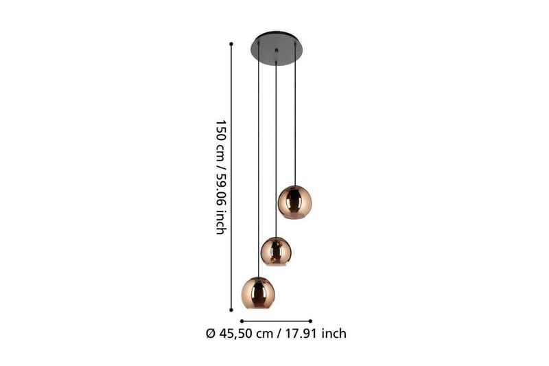 Takpendel Eglo Cordoba Rondell Svart/Koppar med 3 Lampor - Products - Belysning - Lampor & belysning inomhus - Taklampa & takbelysning - Pendellampa & h änglampa