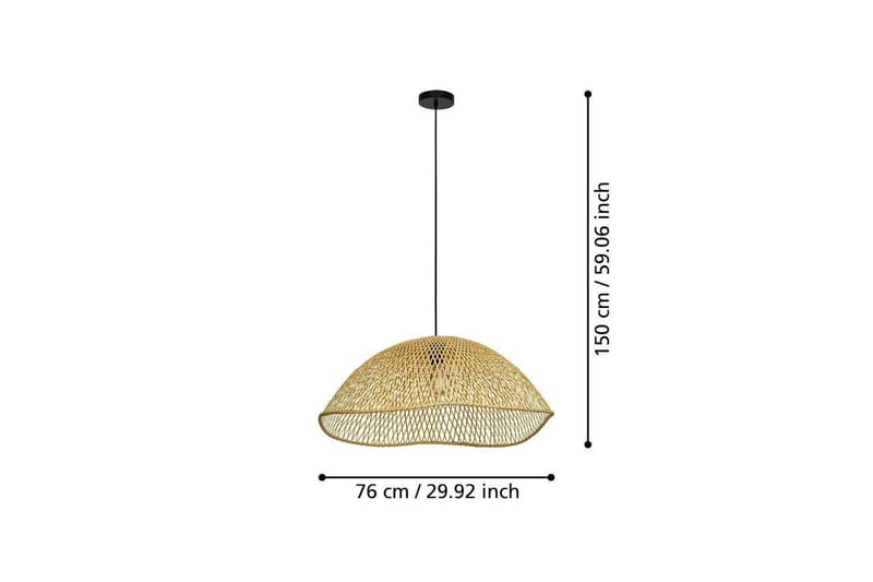Takpendel Eglo Sambucona Trä/Svart 72 cm - 72 cm - Products - Belysning - Lampor & belysning inomhus - Taklampa & takbelysning - Pendellampa & hänglampa