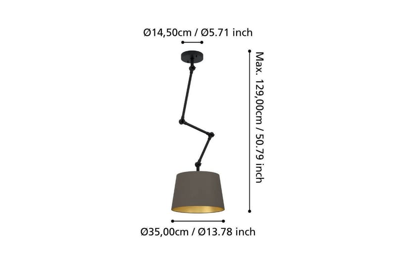 Takpendel Eglo Pistunio Cappuccino/Mässing/Svart - Cappuccino/Mässing/Svart - Products - Belysning - Lampor & belysning inomhus - Taklampa & takbelysning - Pendellampa & hänglampa
