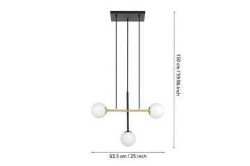 Takpendel Eglo Paz Opalvit/Svart Mässing med 3 Lampor - Products - Belysning - Lampor & belysning inomhus - Taklampa & takbelysning - Pendellampa & hänglampa