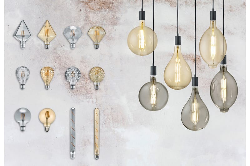 LK LED E27 deco filament 904 4W 320lm 2700K brun - Vit - Products - Belysning - Glödlampor & ljuskällor - LED belysning - LED lampa - Koltrådslampa & glödtrådslampa