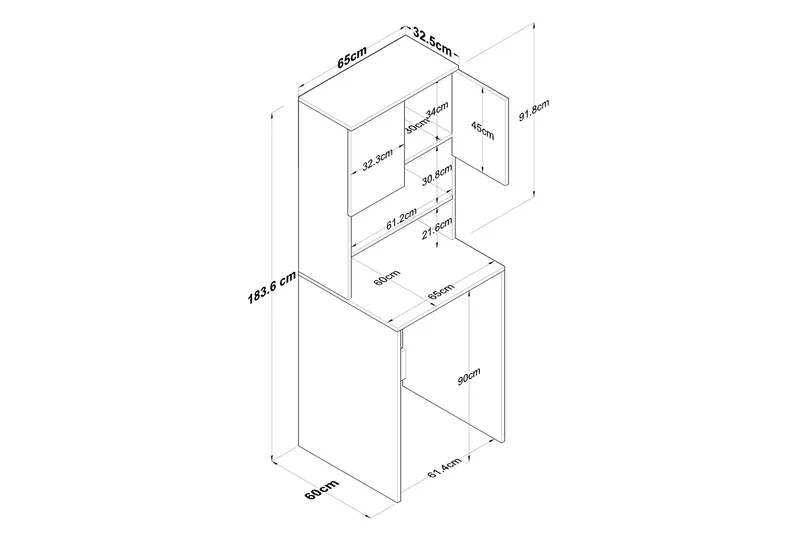 Ramdev Highboard - Valnöt/Antracit - Products - Förvaring - Badrumsförvaring - Tvättställsskåp & kommod