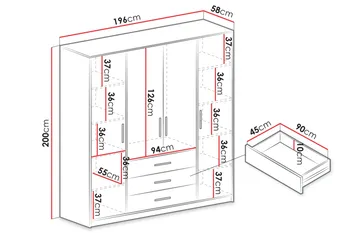 Chavez Garderob 196x200 cm - Beige - Products - Förvaring - Garderober & garderobssystem
