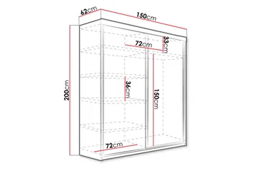 Dunkra Garderob m. Spegel 150x200 cm - Brun - Products - Förvaring - Garderober & garderobssystem