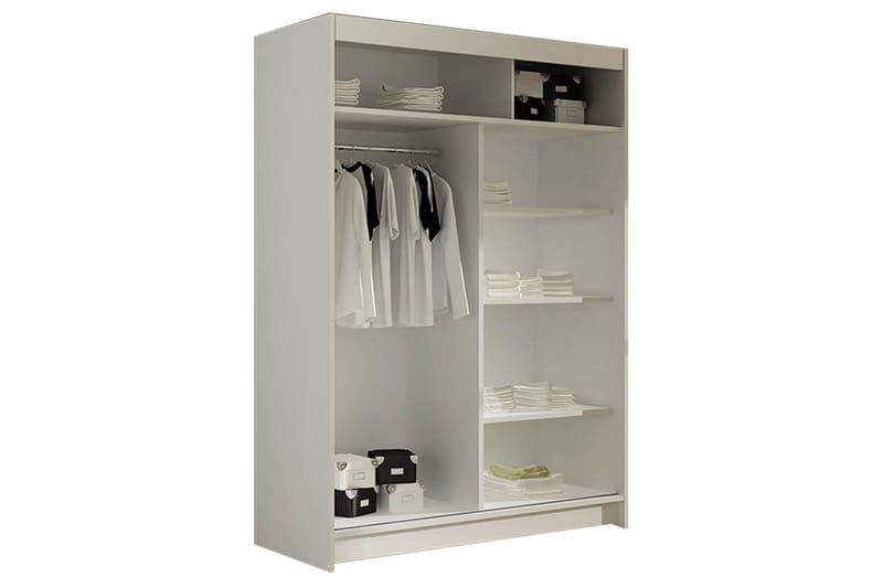 Estella Garderob 120 cm Skjutdörrar Smal Spegel - Svart/Spegel - Products - Förvaring - Garderober & garderobssystem