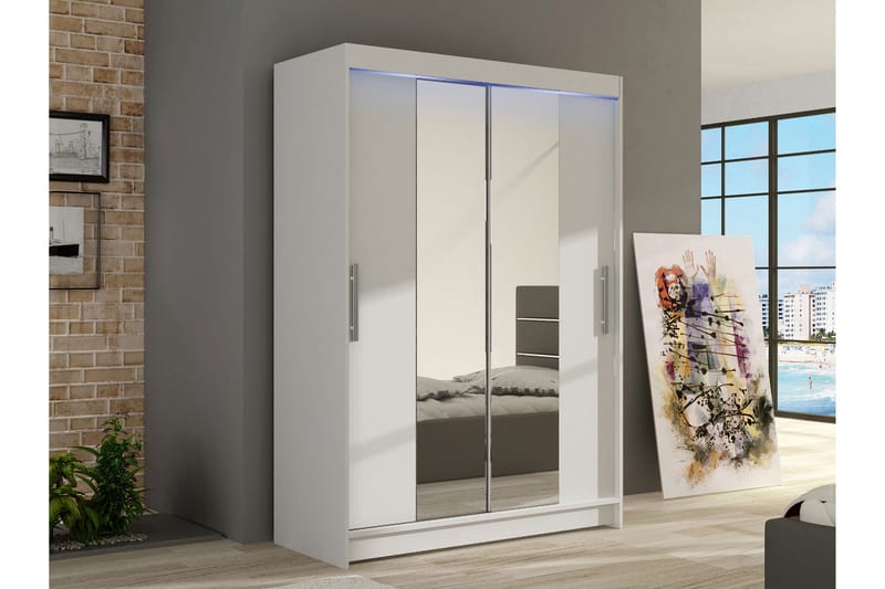 Estella Garderob med Spegel 120x200 cm - Vit - Products - Förvaring - Garderober & garderobssystem