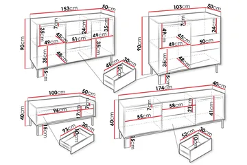 Bjurholm Möbelset För Vardagsrum - Beige - Products - Förvaring - Förvaringsmöbler - Möbelset för vardagsrum