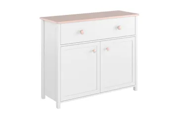 Hilts Byrå 110x90 cm Vit||Pink - Products - Förvaring - Förvaringsmöbler - Byrå - Hallbyrå