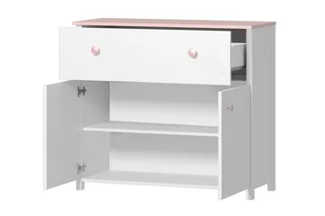 Hilts Byrå 110x90 cm Vit||Pink - Products - Förvaring - Förvaringsmöbler - Byrå - Hallbyrå