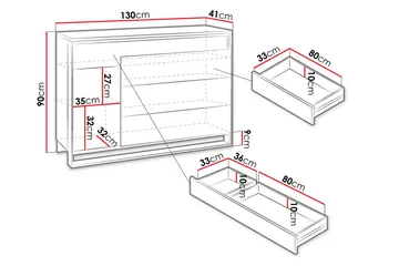 Quant Byrå 41x130 cm - Ek/Svart - Products - Förvaring - Förvaringsmöbler - Byrå - Hallbyrå