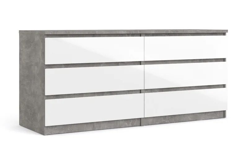 Salomns Byrå 50x154 cm, Vit|Grå