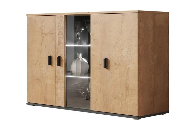 Soho Byrå 41x120 cm LED-belysning - Ek/Svart/RGB LED - Products - Förvaring - Förvaringsmöbler - Byrå - Hallbyrå