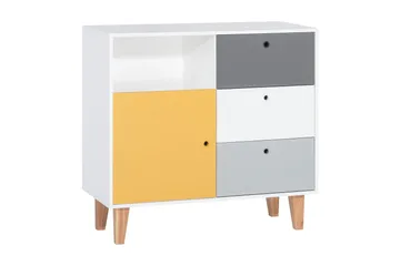 Concept Byrå Vit/Mörkgrå/Gul - VOX - Products - Förvaring - Förvaringsmöbler - Byrå