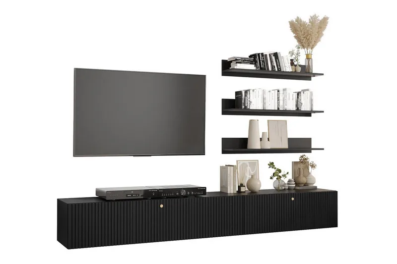 Dunvegan Möbelset För Vardagsrum Black