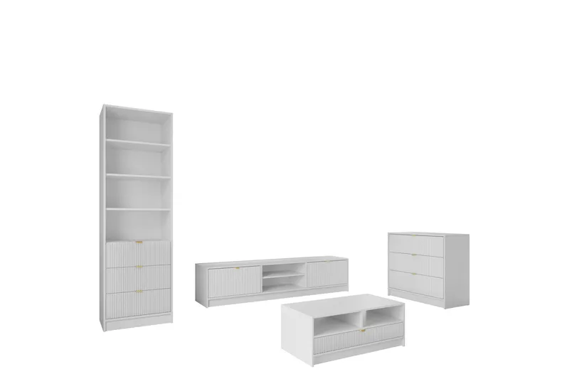 Gudelia Möbelset För Vardagsrum, Vit
