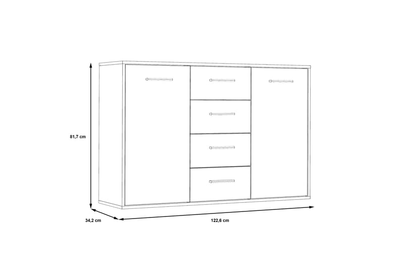 Haba Skänk 34x123 cm - Brun/Vit - Products - Förvaring - Förvaringsmöbler - Sideboard & skänk