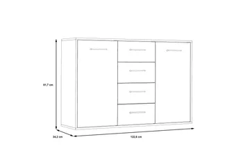 Haba Skänk 34x123 cm - Grå - Products - Förvaring - Förvaringsmöbler - Sideboard & skänk