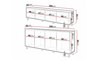 Kintore Möbelset För Vardagsrum White - Products - Förvaring - Förvaringsmöbler - Möbelset för vardagsrum