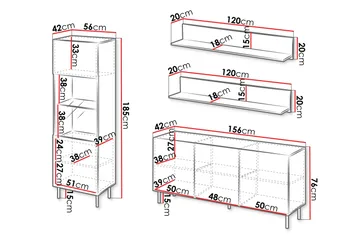 Lionel Möbelset För Vardagsrum - Kashmir - Products - Förvaring - Förvaringsmöbler - Möbelset för vardagsrum