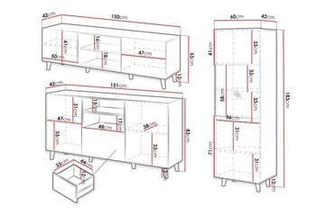 Strontian Möbelset För Vardagsrum Scandinavian Choice Black - Products - Förvaring - Förvaringsmöbler - Möbelset för vardagsrum