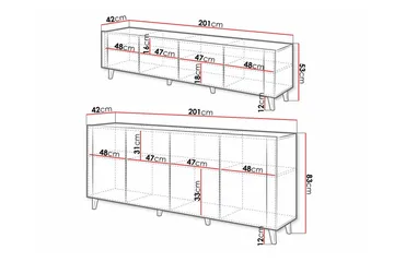 Strontian Möbelset För Vardagsrum Scandinavian Choice White - Products - Förvaring - Förvaringsmöbler - Möbelset för vardagsrum
