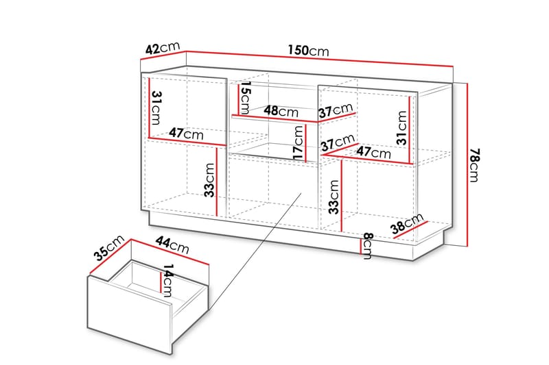 Torvalen Skänk 150x42 cm - Beige - Products - Förvaring - Förvaringsmöbler - Sideboard & skänk