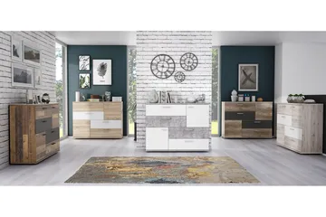 Waunifor Byrå 125 cm - Vit/Grå - Products - Förvaring - Förvaringsmöbler - Byrå