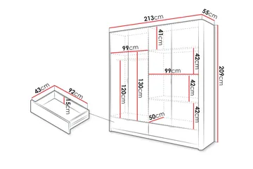 Forba Garderob med Spegel 213x209 cm - Vit - Products - Förvaring - Garderober & garderobssystem