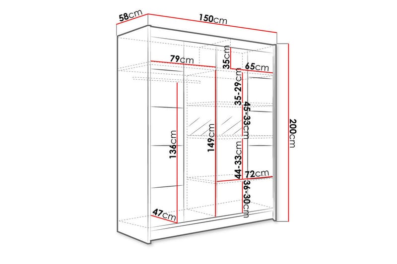 Garderob Camino LED-belysning - Svart - Products - Förvaring - Garderober & garderobssystem
