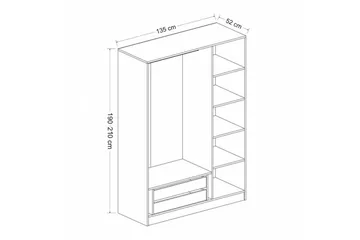 Fruitland Garderob 135 cm - Antracit - Products - Förvaring - Garderober & garderobssystem - Garderobsskåp