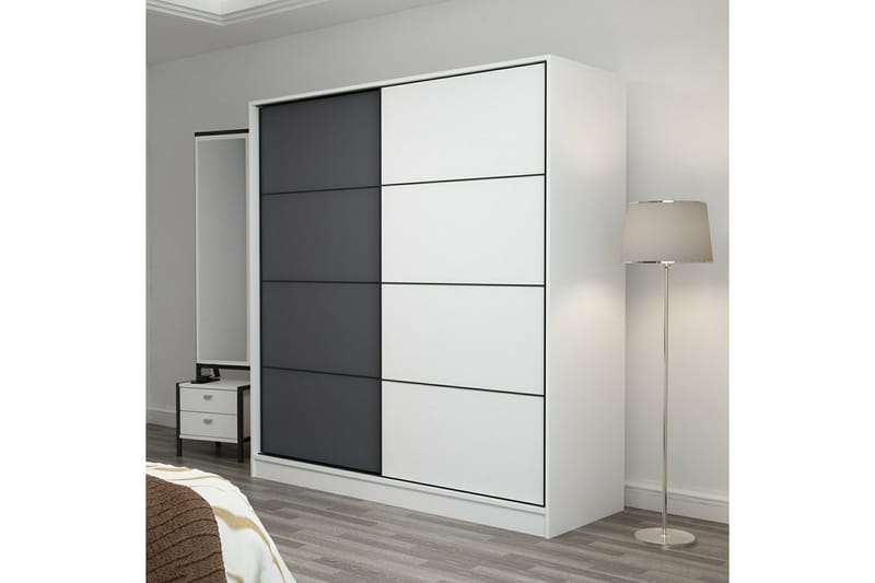 Fruitland Garderob 180 cm - Grå/Vit - Products - Förvaring - Garderober & garderobssystem - Garderobsskåp