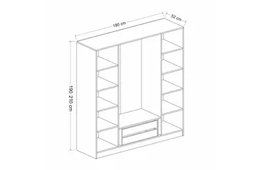 Fruitland Garderob 180 cm - Vit - Products - Förvaring - Garderober & garderobssystem - Garderobsskåp