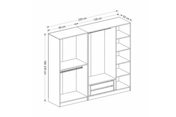 Fruitland Garderob 225 cm - Vit - Products - Förvaring - Garderober & garderobssystem - Garderobsskåp