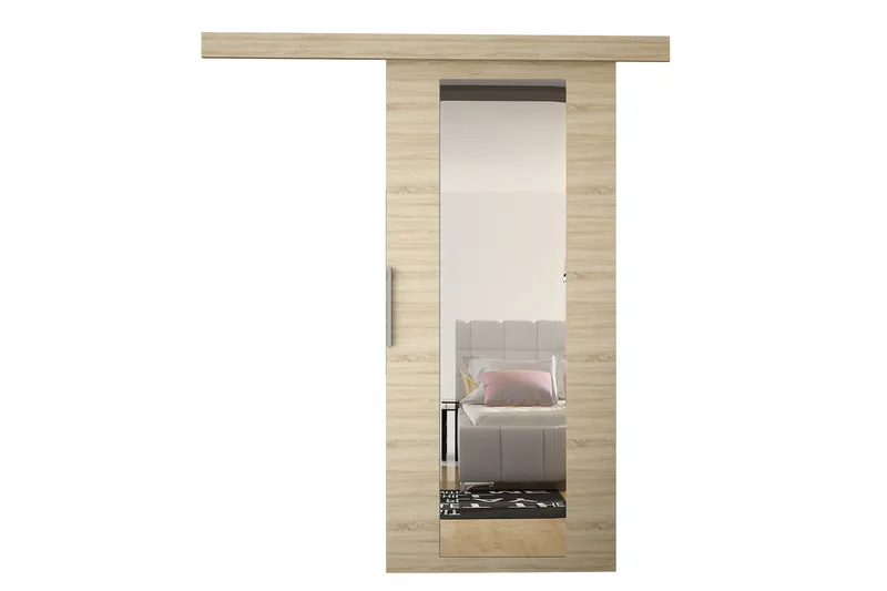 Nemanja Skjutdörr 86x205 cm LED-belysning - Ek - Products - Förvaring - Garderober & garderobssystem - Garderobsdörr - Skjutdörr garderob & walk-in closet