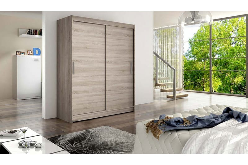 Leila Garderob 150 cm Skjutdörrar - Beige/Trä/Natur - Products - Förvaring - Garderober & garderobssystem - Garderobsskåp
