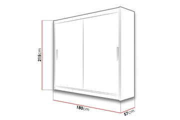 Prag Garderob 180x215 cm - Vit - Products - Förvaring - Garderober & garderobssystem - Garderobsskåp