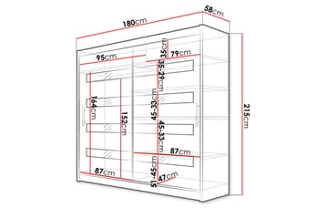 Prag Garderob 180x57x215 cm LED-belysning Scandinavian Choice Black - Products - Förvaring - Garderober & garderobssystem - Garderobsskåp