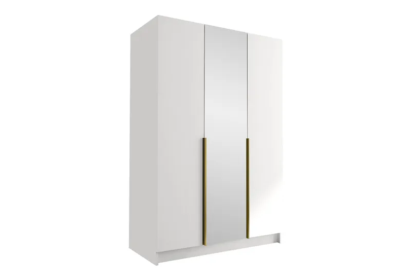 Herrljunga Garderob med Spegel 150 cm, Vit/Guld