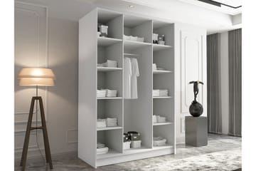 Herrljunga Garderob med Spegel 150 cm - Vit/Svart - Products - Förvaring - Garderober & garderobssystem