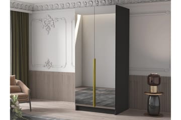 Julissa Garderob med Spegel 100 cm - Svart/Guld - Products - Förvaring - Garderober & garderobssystem