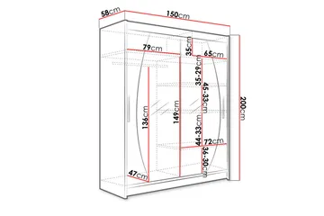 Leila Garderob Skjutdörrar Rund Spegel - Ek/Spegel - Products - Förvaring - Garderober & garderobssystem