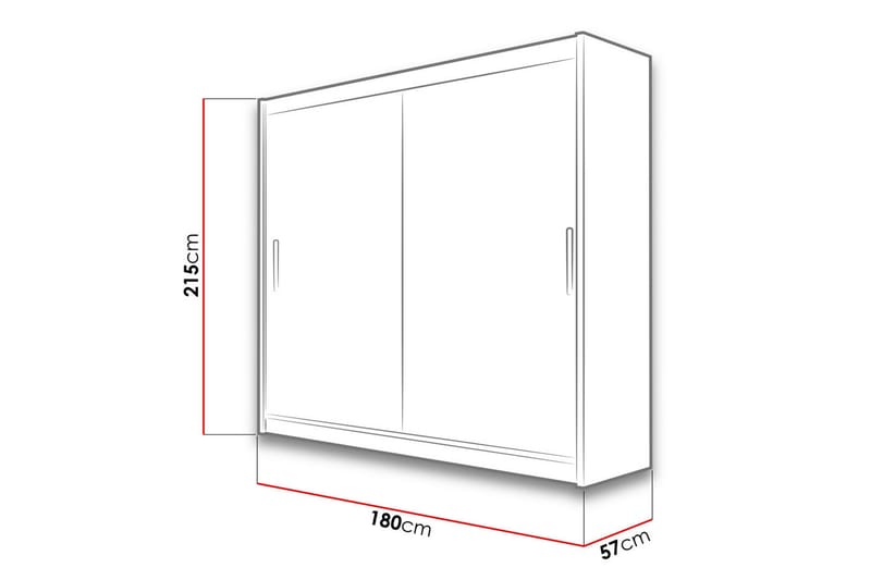 Prag Garderob 180x57x215 cm - Beige - Products - Förvaring - Garderober & garderobssystem