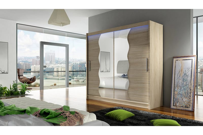 Prag Garderob 180x57x215 cm - Beige|Vit - Products - Förvaring - Garderober & garderobssystem