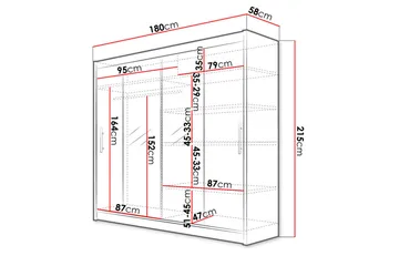 Prag Garderob Skjutdörrar Smal Spegel - Vit/Spegel - Products - Förvaring - Garderober & garderobssystem