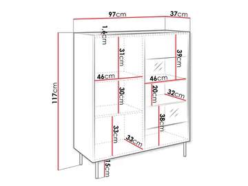 Akihito Vitrinskåp 97x117 cm - Brun - Products - Förvaring - Skåp - Vitrinskåp