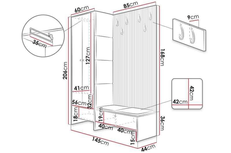 Dunvegan Highboard Light brown - Products - Förvaring - Skåp - Förvaringsskåp
